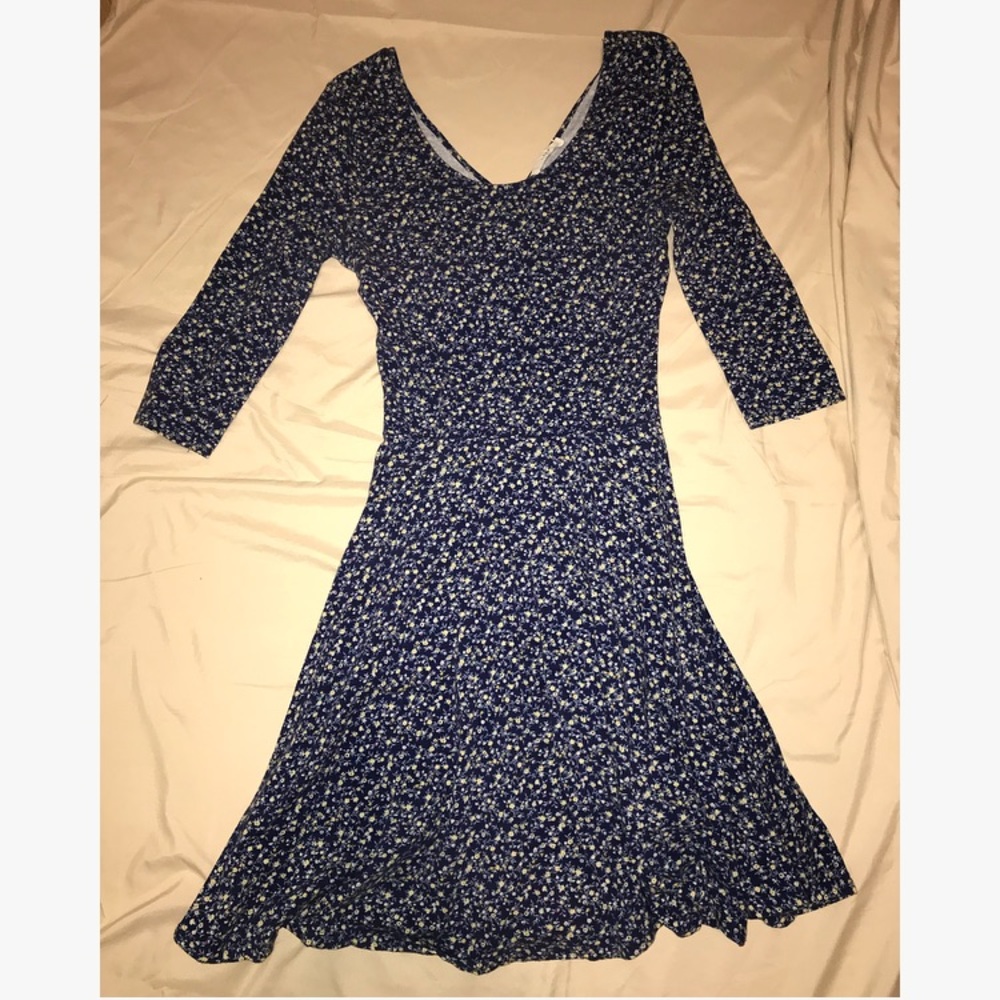 Floral Mid-Sleeve Skater Dress